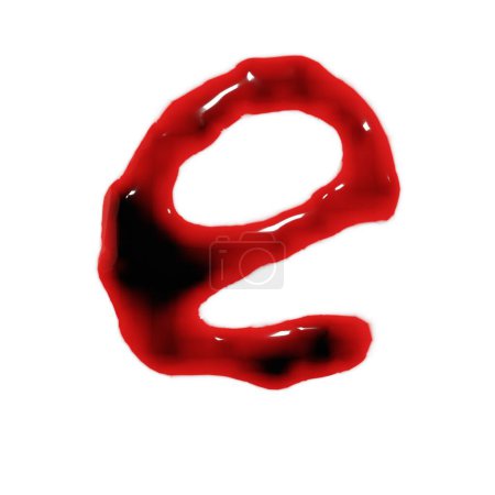 isolated on white 3d render of blood red wine liquid small letter alphabets