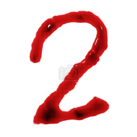 Téléchargez les photos : Isolé sur 3d blanc rendu des nombres liquides de vin rouge sang - en image libre de droit