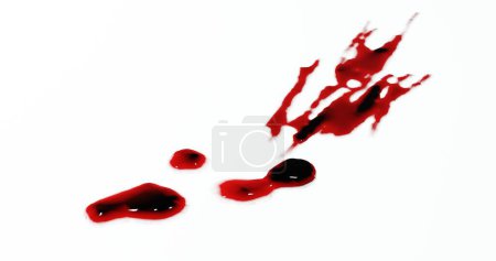 Foto de 3d renderizado de manchas de sangre, salpicaduras o salpicaduras para escena del crimen o concepto de violencia - Imagen libre de derechos
