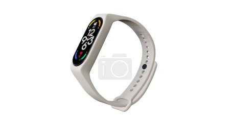3d rendu de bande intelligente, montre de fitness, bracelet de sport, ou un suivi d'activité de fitness isolé sur fond transparent format png.