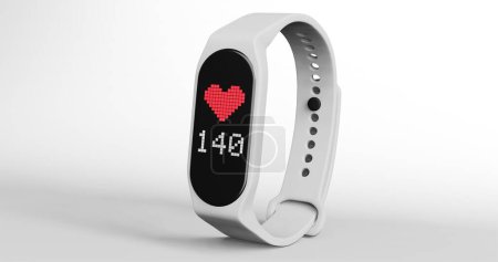 Foto de 3d renderizado de banda inteligente, reloj de fitness, pulsera deportiva o rastreador de actividad física - Imagen libre de derechos