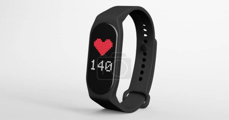 3d renderizado de banda inteligente, reloj de fitness, pulsera deportiva o rastreador de actividad física