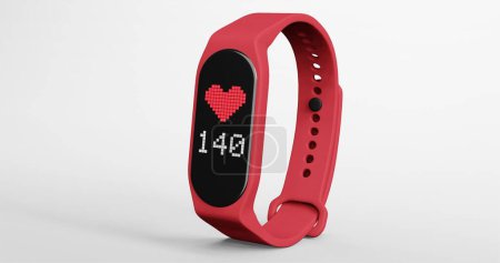 Foto de 3d renderizado de banda inteligente, reloj de fitness, pulsera deportiva o rastreador de actividad física - Imagen libre de derechos