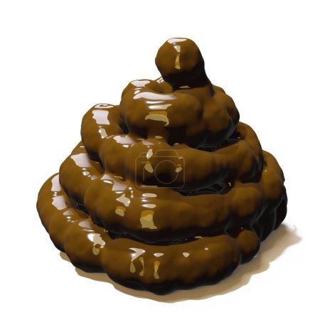 3d render of a pile of shit or poo for human solid waste or bullshit concept