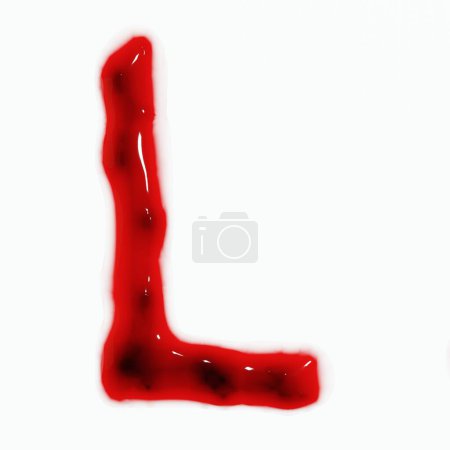 Photo for 3d render of isolated blood or red wine alphabet letters top view. - Royalty Free Image