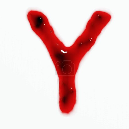 Photo for 3d render of isolated blood or red wine alphabet letters top view. - Royalty Free Image
