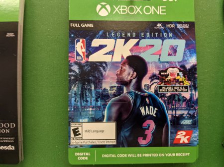 Foto de Honolulu - September 28, 2021: Xbox One NBA 2K20 Legend Edition 4K Ultra HD HDR Full Game Digital Code by 2K for sale at Target Store. - Imagen libre de derechos