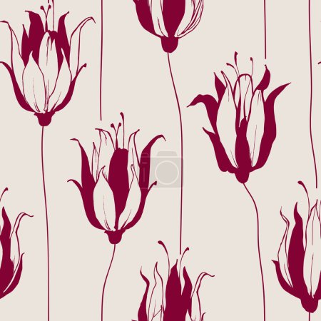 Téléchargez les photos : Graphiques fleurs abstraites motif sans couture - en image libre de droit