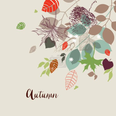 Téléchargez les photos : Fond vectoriel d'automne avec feuilles d'automne - en image libre de droit