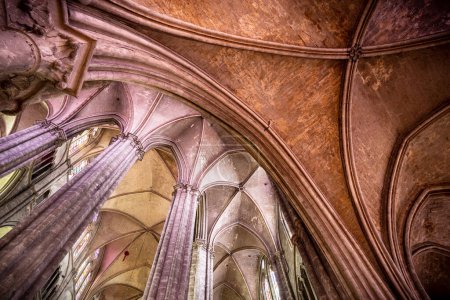 Photo for Bourges, Centre-Val de Loire, France - November 16 2016 : The cathedral seen upwards from the deambulatory, Bourges, Centre-Val de Loire, France - Royalty Free Image