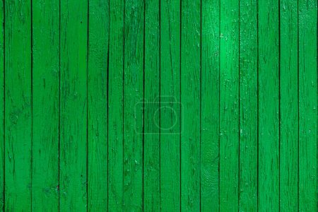 grüne Farbe Holzbohlen Zaun Textur.