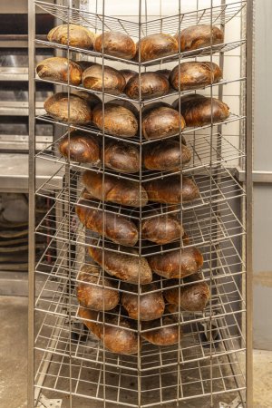 Photo for Fresh bread inside of a bakery ready to sell - Royalty Free Image