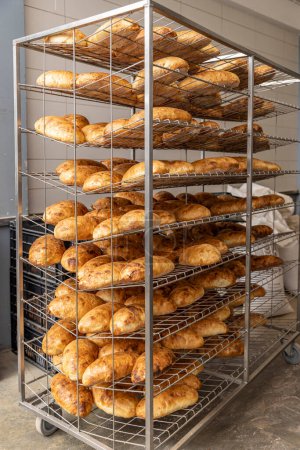 Photo for Bread bakery food factory production with fresh products - Royalty Free Image