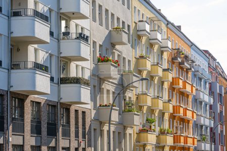 Photo for Colorful old apartment buildings seen in Berlin, Germany - Royalty Free Image
