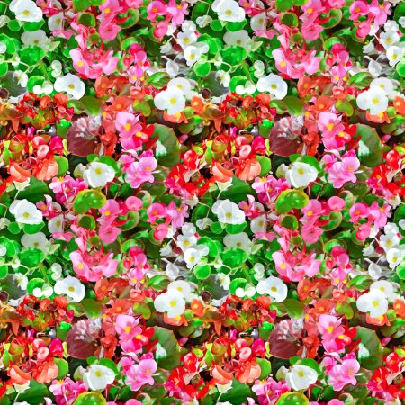 Photo for Seamless pattern blooming flower bed in the park. - Royalty Free Image