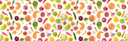 Photo for Fruit vegetable seamless pattern isolated on white background. - Royalty Free Image