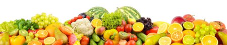 Photo for Delicious fresh vegetables, fruits, vegetables isolated on white background. - Royalty Free Image