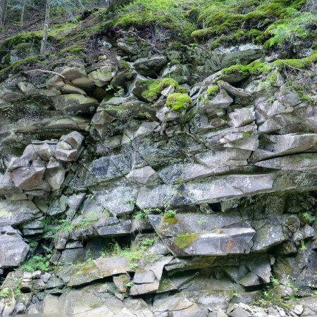 Téléchargez les photos : Coupe géologique de roches ignées gros plan
. - en image libre de droit