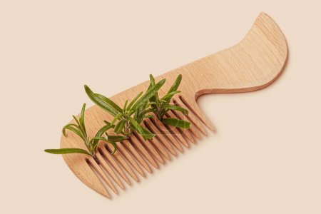Photo for Rosemary Hair Oil, a trending hair care product, nourishing and revitalizing properties. Oil is enriched with natural rosemary extract, which helps stimulate hair growth, strengthen hair follicles. - Royalty Free Image