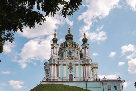 Photo for St. Andrew's Church is an Orthodox church in honor of St. Andrew in the baroque style, a monument of architecture and monumental painting of the 18th century. of world importance in Kyiv - Royalty Free Image
