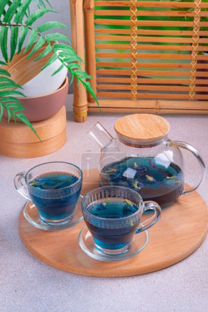 Photo for Anchan - Thai blue tea. Natural antidepressant, calms and normalizes the nevus system. The power of herbs and natural products, ecological consumption, harmony with nature - Royalty Free Image