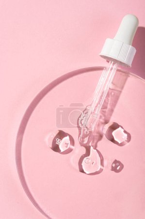 Photo for Moisturizing serum for the face. Serum in a pipette, the latest technologies, peptide complex. Skin youth, modern car - Royalty Free Image