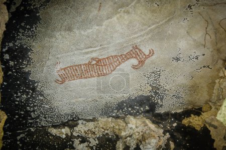 Foto de La pintura rupestre de Thai en Krabi - Imagen libre de derechos