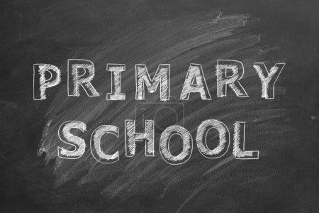 Photo for Hand drawing text Primary school on blackboard - Royalty Free Image