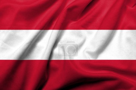 Photo for Realistic 3D Flag of Austria with satin fabric texture - Royalty Free Image