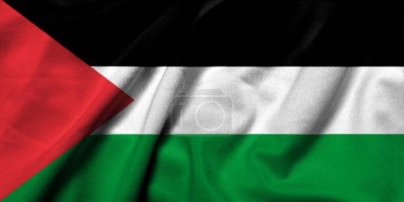 Photo for Realistic 3D Flag of Palestine with satin fabric texture - Royalty Free Image