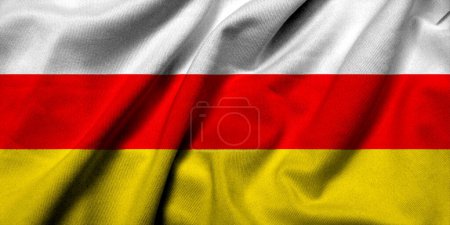 Photo for Realistic 3D Flag of South Ossetia with satin fabric texture - Royalty Free Image