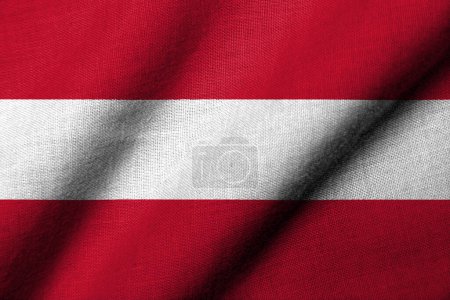 Photo for Realistic 3D Flag of Austria with fabric texture waving - Royalty Free Image