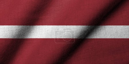 Photo for Realistic 3D Flag of Latvia with fabric texture waving - Royalty Free Image