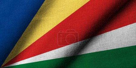 Photo for Realistic 3D Flag of Seychelles with fabric texture waving - Royalty Free Image