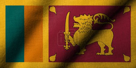 Photo for Realistic 3D Flag of Sri Lanka with fabric texture waving - Royalty Free Image