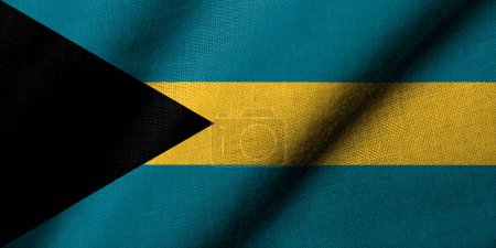 Photo for Realistic 3D Flag of the Bahamas with fabric texture waving - Royalty Free Image
