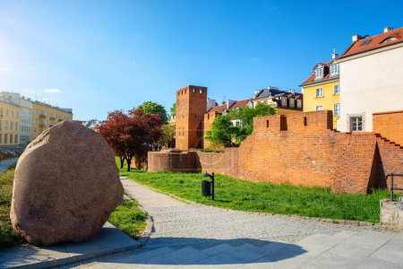 Photo for Wall and old town in Warsaw, Poland. - Royalty Free Image