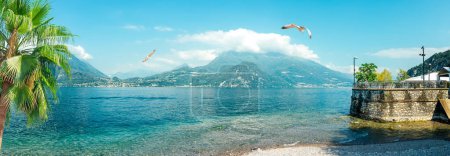 Téléchargez les photos : Vue sur le lac de Côme depuis la villa Monastero Italie - en image libre de droit