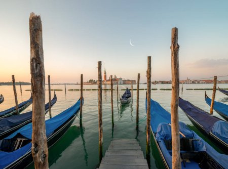 Foto de Góndolas y San Giorgio Maggiore en Venecia, Italia - Imagen libre de derechos