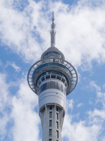 Photo for AUCKLAND, NZ, APR 16, 2012: Auckland Sky Tower, the tallest building of the Southern Hemisphere, is 328 meters (1076 ft) tall, on Apr 16, 2012 in Auckland, New Zealand - Royalty Free Image
