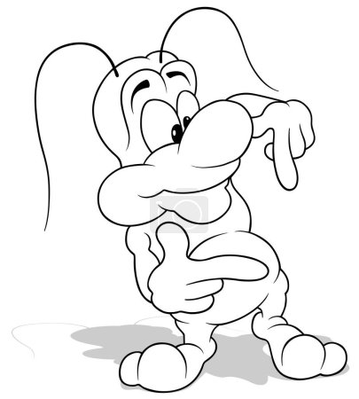Ilustración de Dibujo de un escarabajo sonriente señalando su dedo - Ilustración de dibujos animados aislados sobre fondo blanco, Vector - Imagen libre de derechos