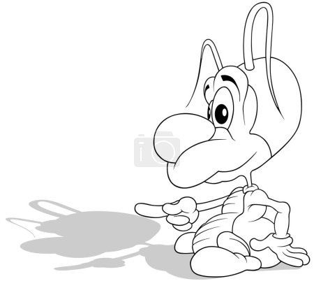 Ilustración de Dibujo de un escarabajo de pie señalando un dedo - Ilustración de dibujos animados aislado sobre fondo blanco, Vector - Imagen libre de derechos