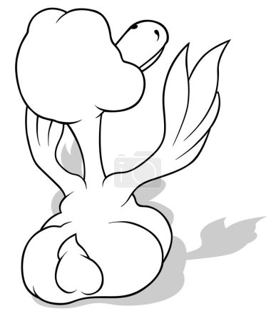 Ilustración de Dibujo de un ganso ondulante visto desde atrás - Ilustración de dibujos animados aislados sobre fondo blanco, Vector - Imagen libre de derechos