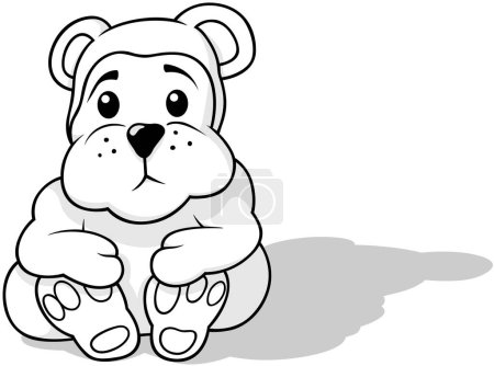 Ilustración de Dibujo de un oso de peluche de felpa sentado - Ilustración de dibujos animados aislados sobre fondo blanco, vector - Imagen libre de derechos