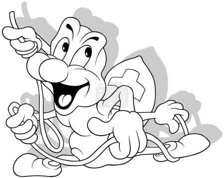Ilustración de Dibujo de una araña con un hilo web en sus patas - Ilustración de dibujos animados aislados sobre fondo blanco, Vector - Imagen libre de derechos