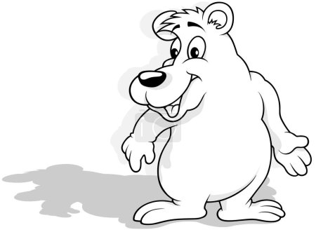 Ilustración de Dibujo de un oso polar de pie con una cara sonriente - Ilustración de dibujos animados aislada sobre fondo blanco, vector - Imagen libre de derechos