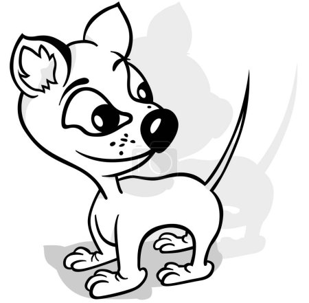 Ilustración de Dibujo de un pequeño perrito divertido - Ilustración de dibujos animados aislado sobre fondo blanco, Vector - Imagen libre de derechos