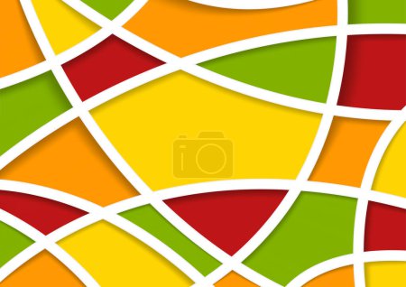 Illustration for Abstract Background with Colorful Mosaic and Grid with Drop Shadows - Colored Illustration, Vector - Royalty Free Image
