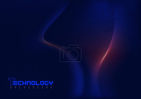 Illustration for Abstract Technology Background with a Mesh Formed from Particles - Colored Illustration, Vector - Royalty Free Image