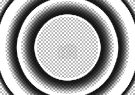 Téléchargez les illustrations : Effet d'ombre circulaire simulant la superposition - Ombres sombres sur fond de motif à carreaux, Illustration vectorielle - en licence libre de droit